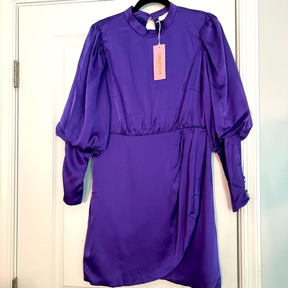 ASOS Dresses & Skirts - Collective the Label Exclusive high neck satin mini dress in purple